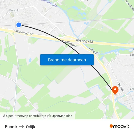 Bunnik to Odijk map