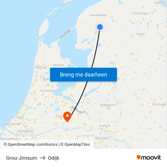 Grou-Jirnsum to Odijk map