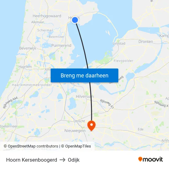 Hoorn Kersenboogerd to Odijk map