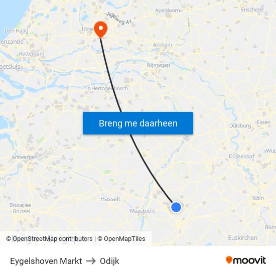 Eygelshoven Markt to Odijk map