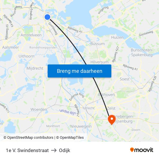 1e V. Swindenstraat to Odijk map