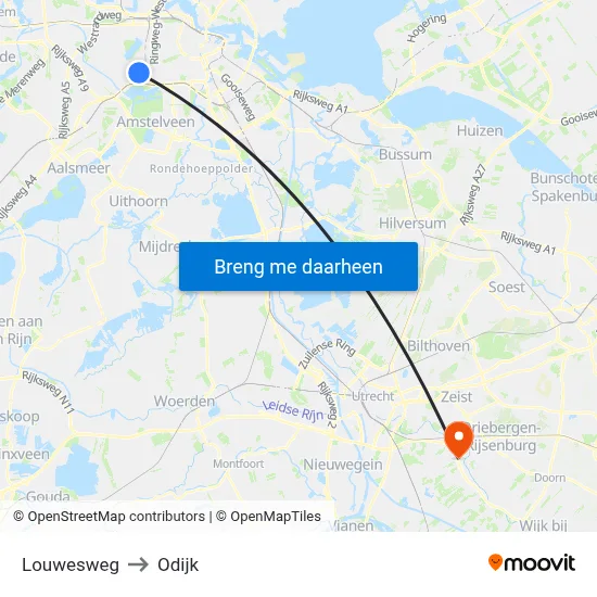 Louwesweg to Odijk map