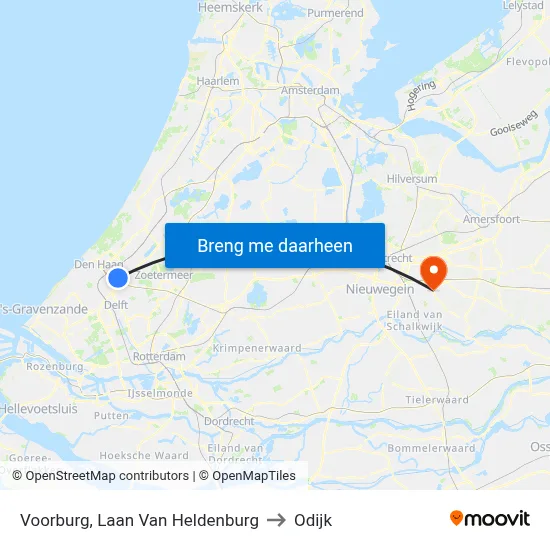 Voorburg, Laan Van Heldenburg to Odijk map