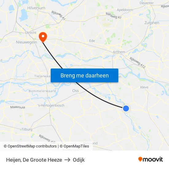 Heijen, De Groote Heeze to Odijk map