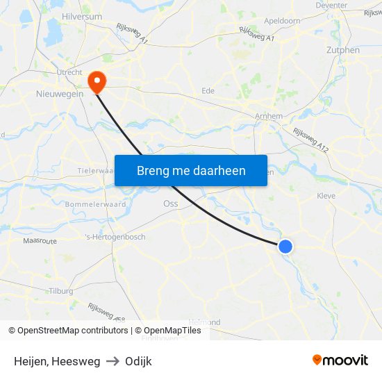 Heijen, Heesweg to Odijk map