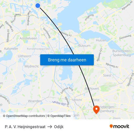P. A. V. Heijningestraat to Odijk map