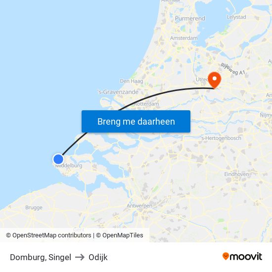 Domburg, Singel to Odijk map