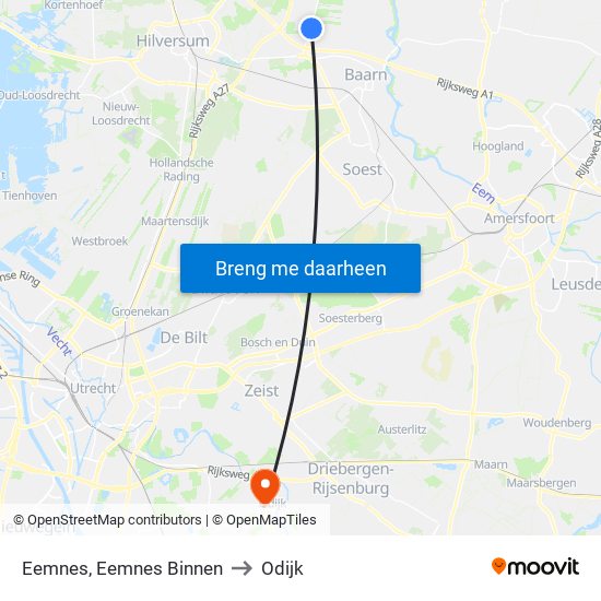 Eemnes, Eemnes Binnen to Odijk map