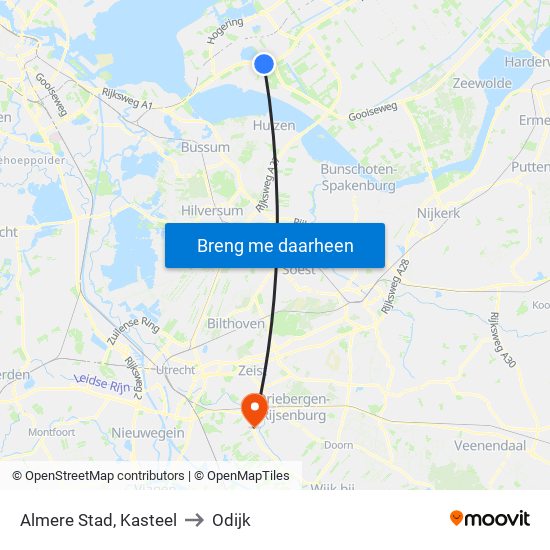 Almere Stad, Kasteel to Odijk map