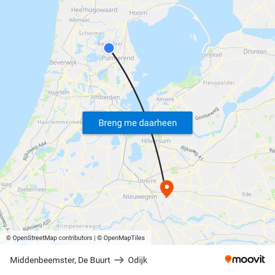 Middenbeemster, De Buurt to Odijk map