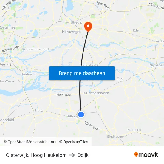 Oisterwijk, Hoog Heukelom to Odijk map