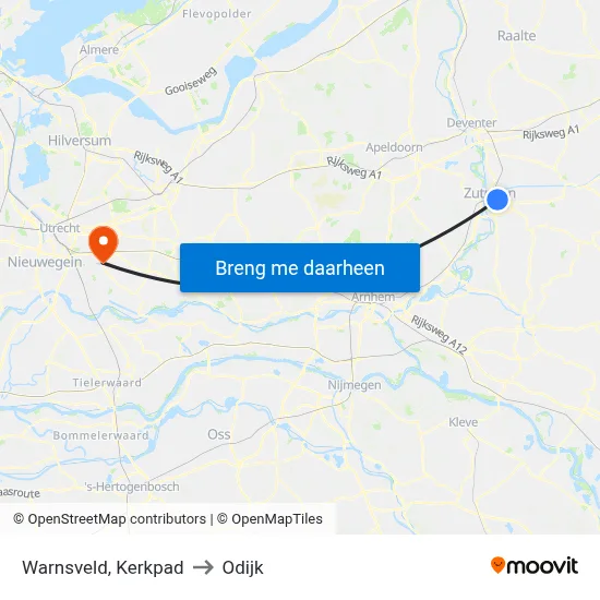 Warnsveld, Kerkpad to Odijk map