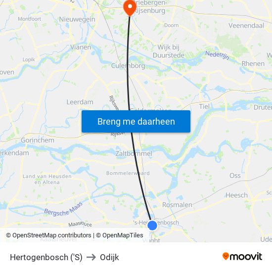 Hertogenbosch ('S) to Odijk map