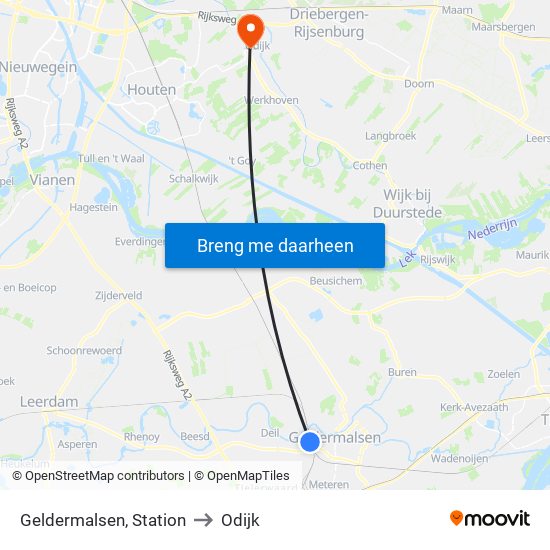 Geldermalsen, Station to Odijk map