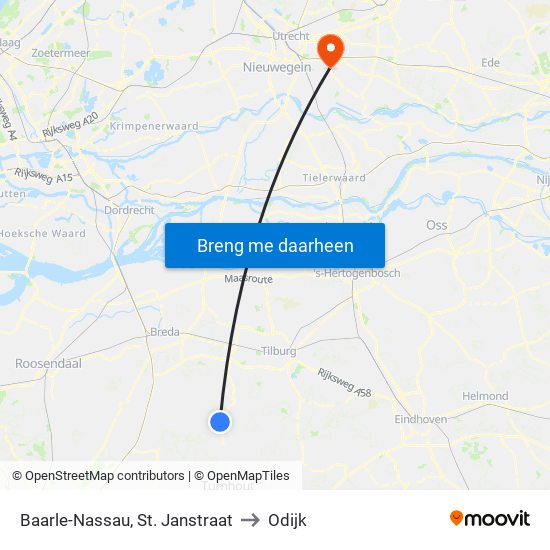 Baarle-Nassau, St. Janstraat to Odijk map