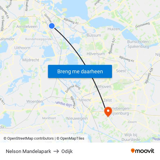 Nelson Mandelapark to Odijk map