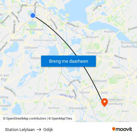 Station Lelylaan to Odijk map