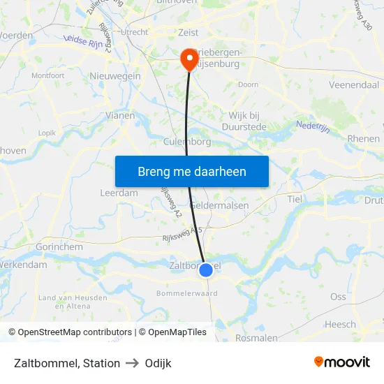 Zaltbommel, Station to Odijk map