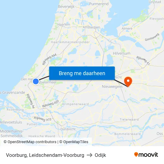 Voorburg, Leidschendam-Voorburg to Odijk map