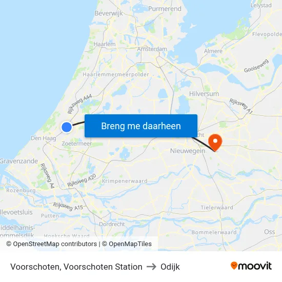 Voorschoten, Voorschoten Station to Odijk map