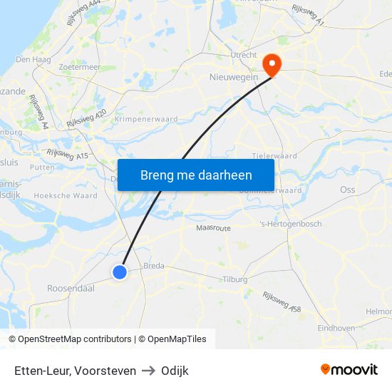 Etten-Leur, Voorsteven to Odijk map