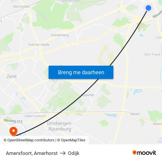 Amersfoort, Amerhorst to Odijk map