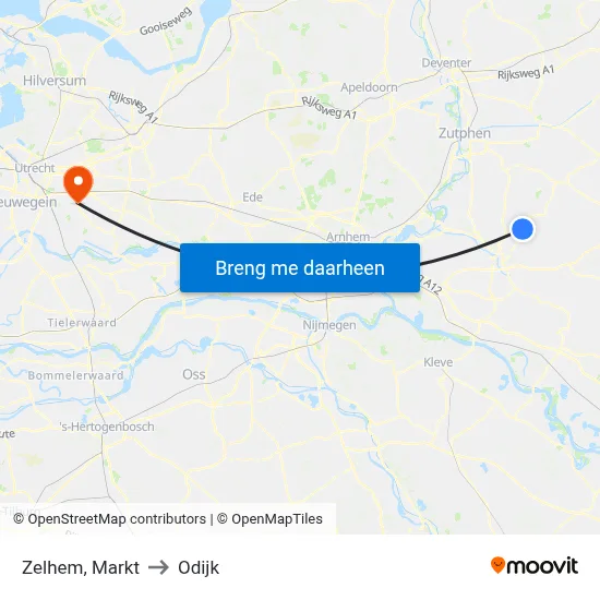 Zelhem, Markt to Odijk map