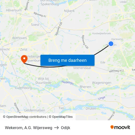 Wekerom, A.G. Wijersweg to Odijk map
