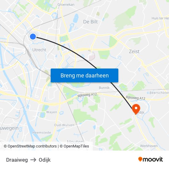 Draaiweg to Odijk map