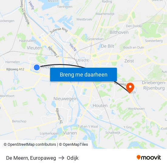 De Meern, Europaweg to Odijk map