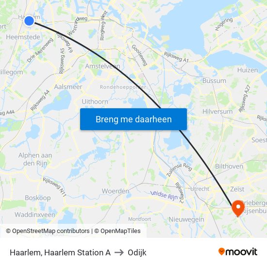Haarlem, Haarlem Station A to Odijk map