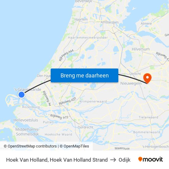 Hoek Van Holland, Hoek Van Holland Strand to Odijk map