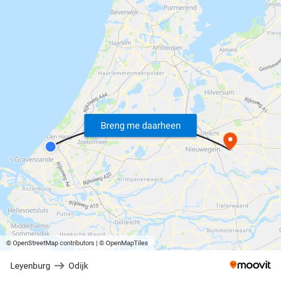 Leyenburg to Odijk map