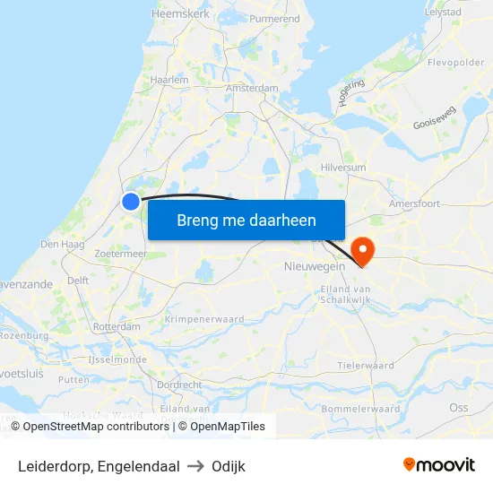 Leiderdorp, Engelendaal to Odijk map