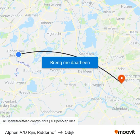 Alphen A/D Rijn, Ridderhof to Odijk map