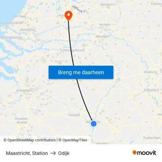 Maastricht, Station to Odijk map