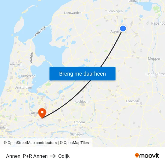 Annen, P+R Annen to Odijk map