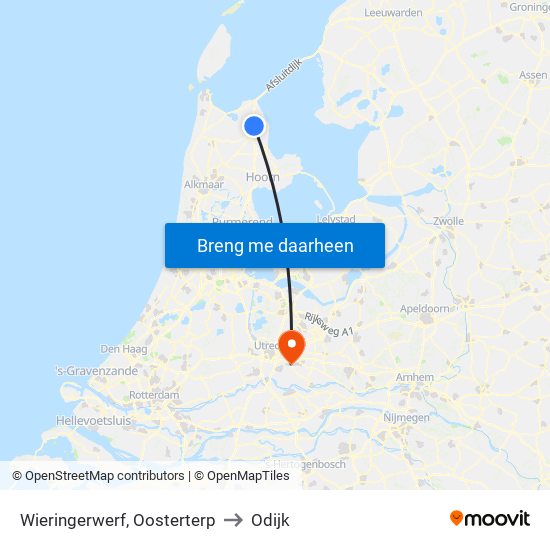 Wieringerwerf, Oosterterp to Odijk map