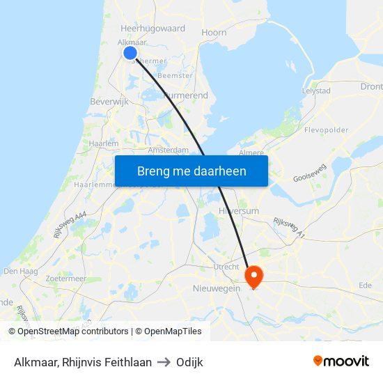 Alkmaar, Rhijnvis Feithlaan to Odijk map