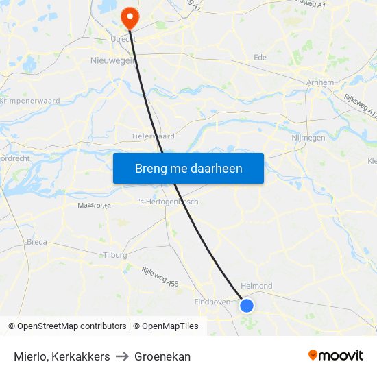 Mierlo, Kerkakkers to Groenekan map