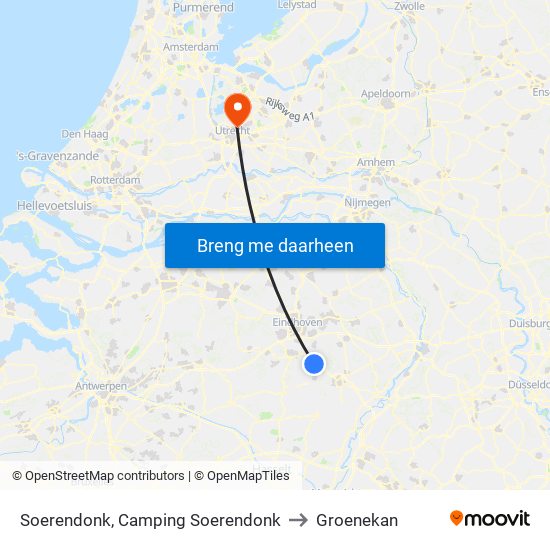 Soerendonk, Camping Soerendonk to Groenekan map