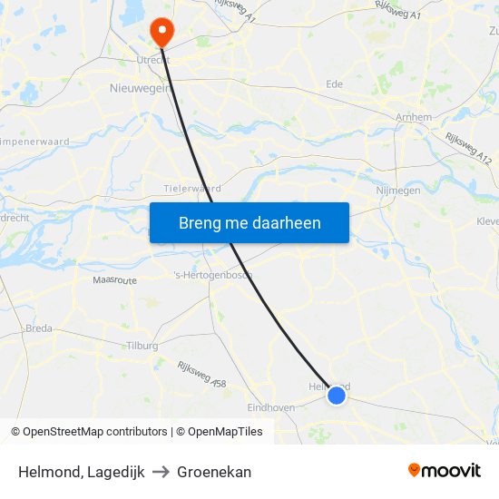 Helmond, Lagedijk to Groenekan map