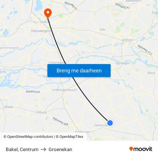 Bakel, Centrum to Groenekan map