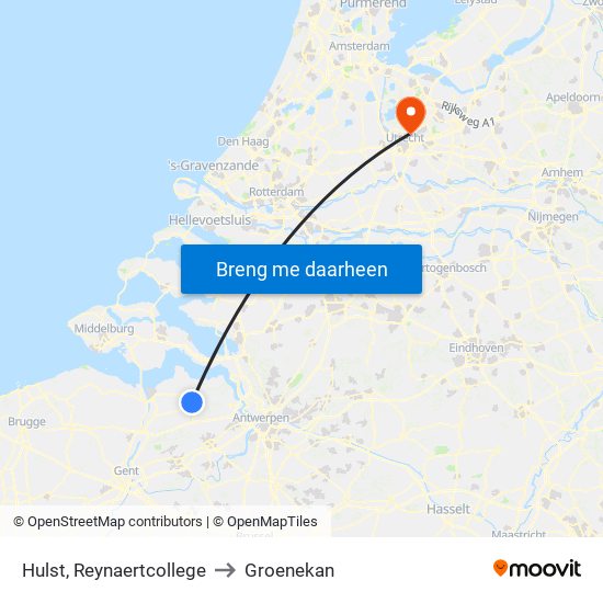 Hulst, Reynaertcollege to Groenekan map