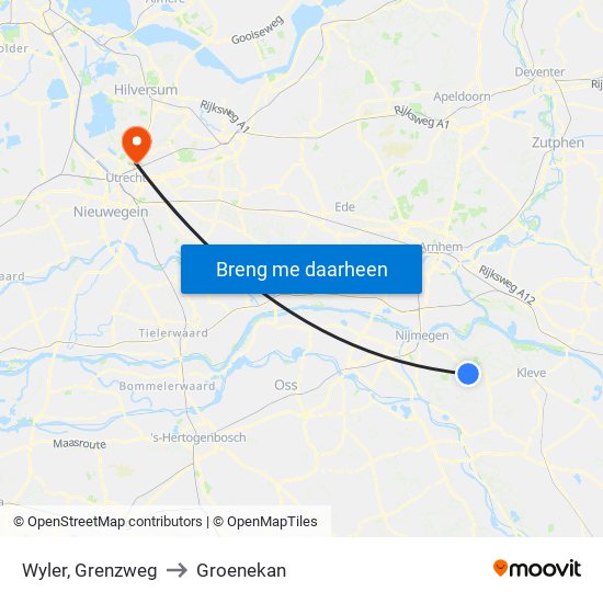 Wyler, Grenzweg to Groenekan map