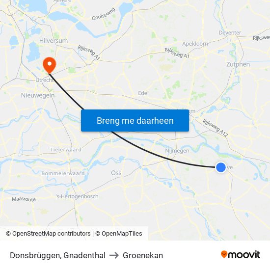 Donsbrüggen, Gnadenthal to Groenekan map