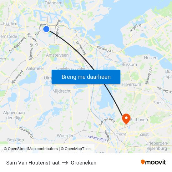 Sam Van Houtenstraat to Groenekan map