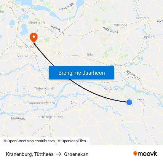 Kranenburg, Tütthees to Groenekan map