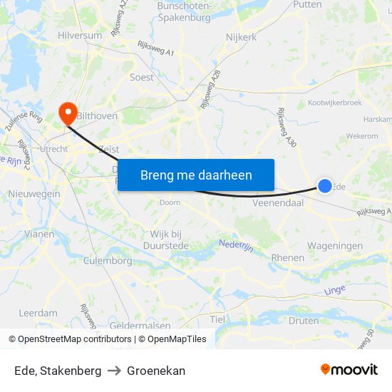 Ede, Stakenberg to Groenekan map