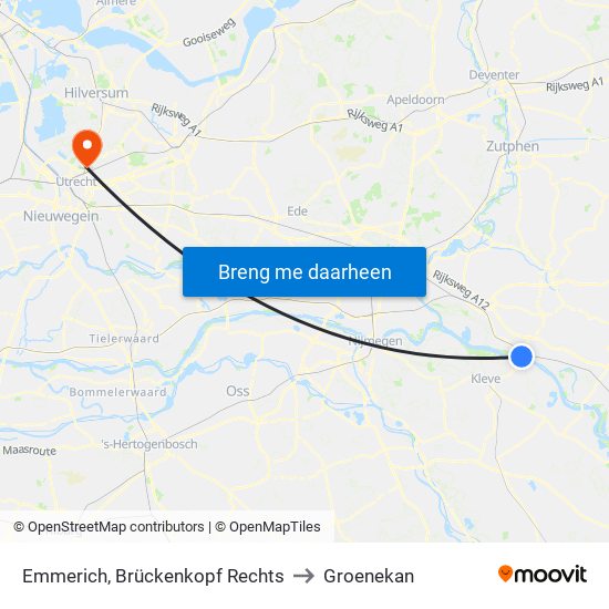 Emmerich, Brückenkopf Rechts to Groenekan map